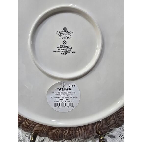 NWT John Derian Target Feathers Round Serving Platter – 13" Stoneware (lighter) - Picture 6 of 9